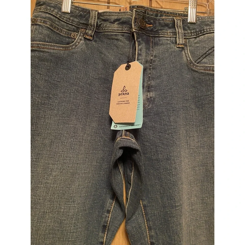 prAna Axiom Straight Leg Jeans Men's 30x32 Antique Stone Wash Stretch NWT